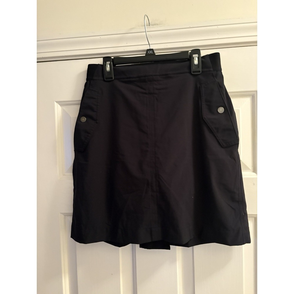 ATHLETA Skort Skirt Short Size 6 Snap Pockets Golf Pickleball Tennis Black
